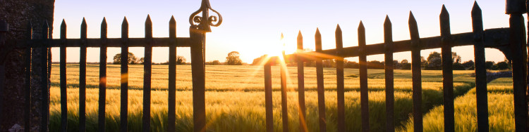 una cerca abierta hacia un hermoso campo